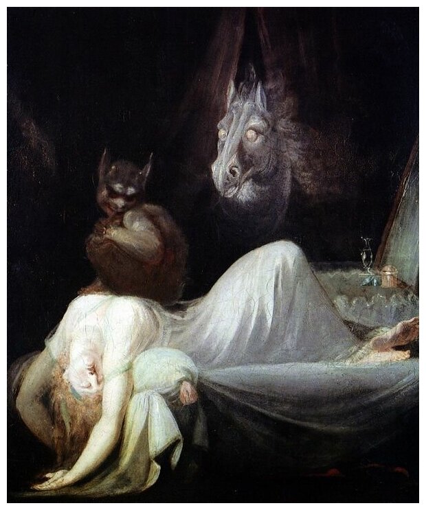 Репродукция на холсте Ночной кошмар (The Nightmare) №1 Фюссли Иоганн Генрих 30см. x 36см.