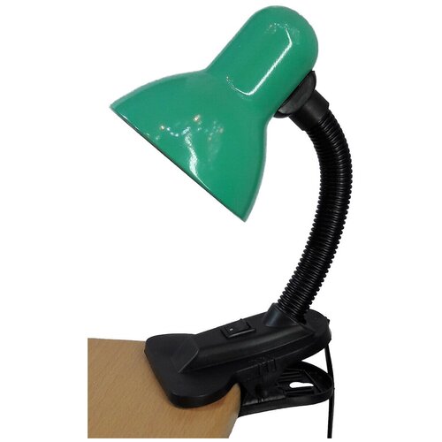 Уютель UT-123С настольная лампа Е27 60W, зеленая, на прищепке, шнур 1,5м /40/, код ТН ВЭД 9405