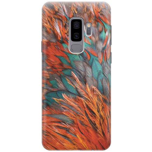 фото Gosso ультратонкий силиконовый чехол-накладка для samsung galaxy s9 plus с принтом "разноцветные перья"