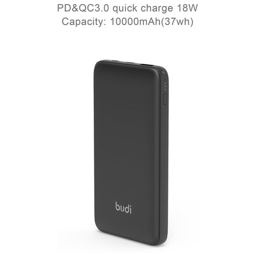 AV-Retail Внешний аккумулятор Budi 10000 мАч Пауэрбанк 20 Вт 5 Ампер 2 порта USB Быстрая зарядка 30 199000₽