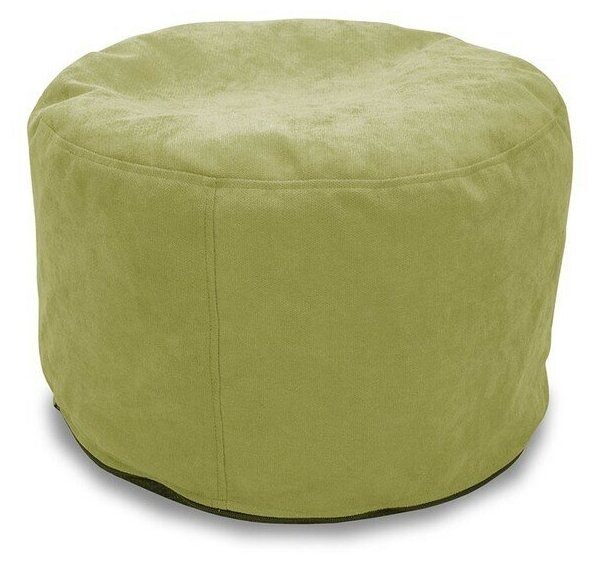 Бескаркасный круглый пуфик-столик Кардинал Green из мягкого мебельного шенилла
