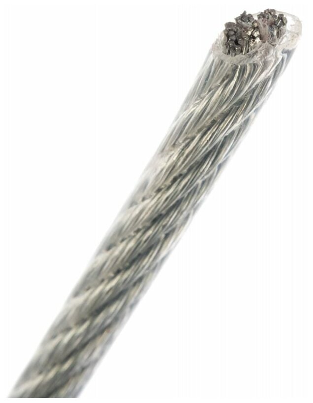 Трос "Стройбат", стальной, в оболочке PVC, 3/4 мм, 10 м - фотография № 4