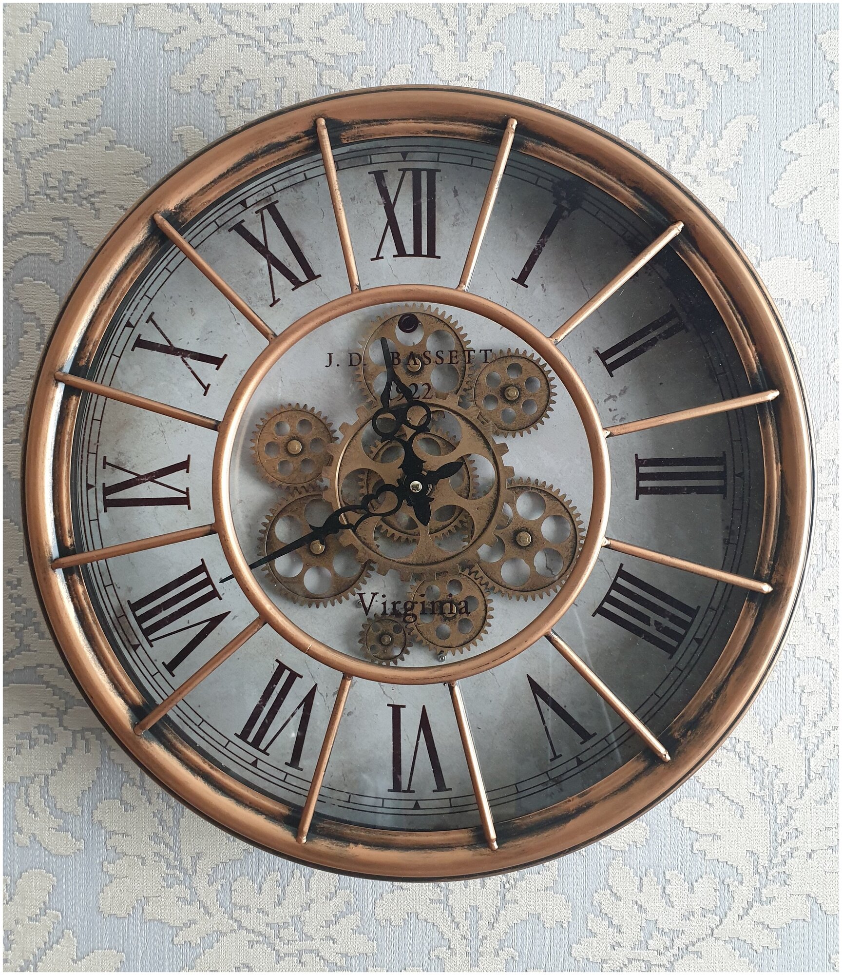 Часы настенные VILAGIO Большой размер 46 см. Скелетоны. Clock/1/148-222
