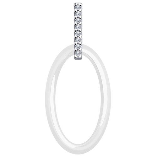 фото Diamant подвеска из серебра с керамической вставкой и фианитами 94-130-01271-2
