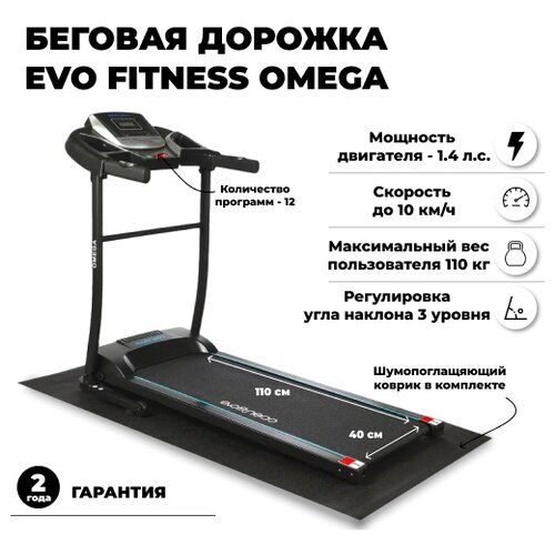 фото Беговая дорожка электрическая evo fitness omega