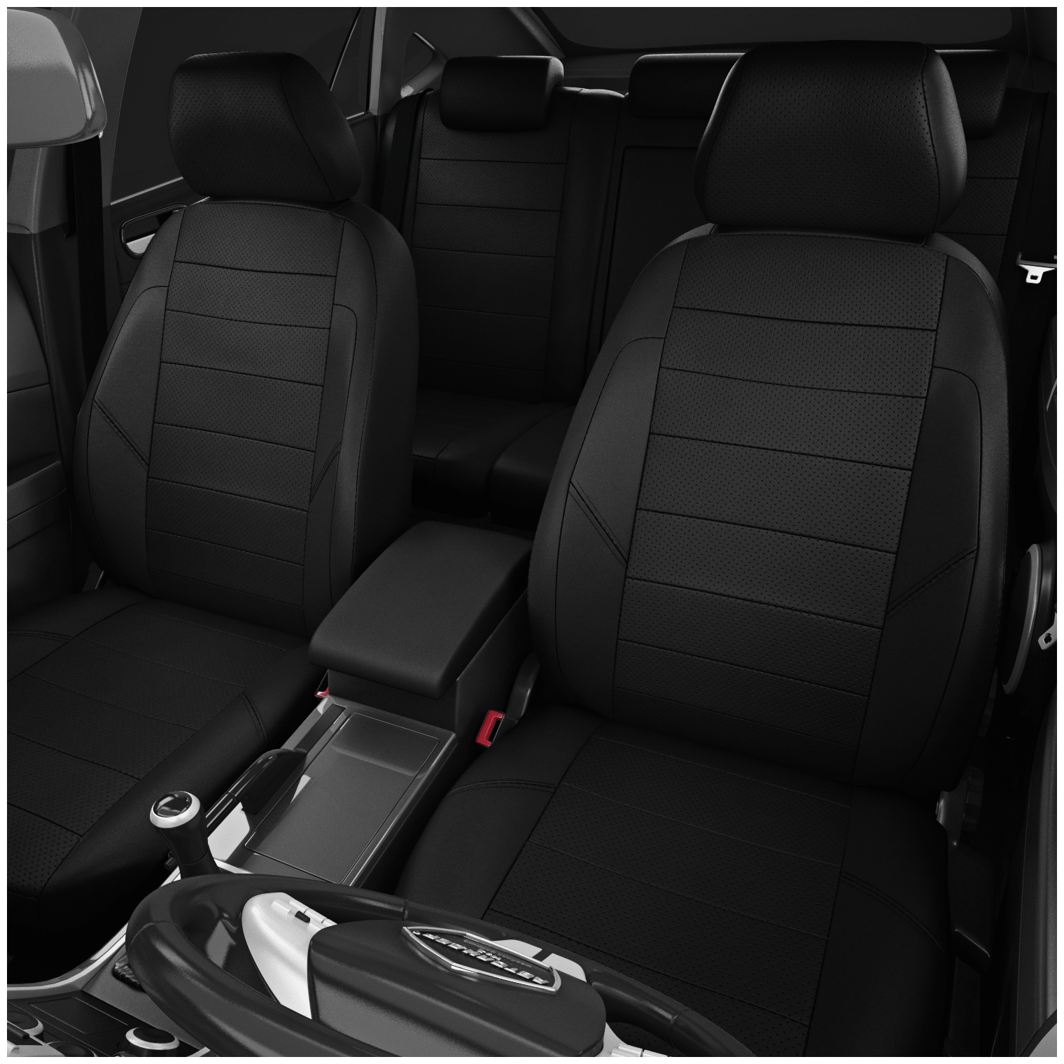 Чехлы на сиденья Toyota Hilux 7 (Тойота Хайлюкс 7) AN10, AN20, AN30 с 2012-2015г. джип-пикап 5 мест чёрный-чёрный - фотография № 2