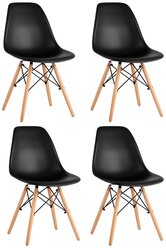 Комплект стульев STOOL GROUP Eames DSW, дерево, 4 шт., цвет: черный