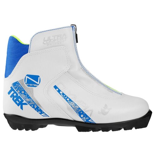 фото Ботинки лыжные trek olimpia nnn ик, цвет белый, лого синий, размер 34 qwen