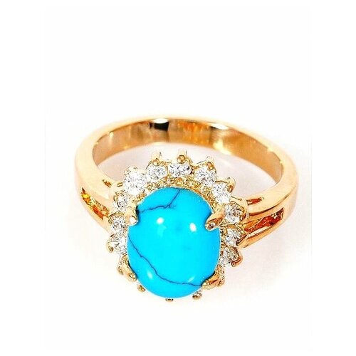 Позолоченное кольцо с бирюзой