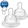 Соска Philips AVENT Anti-colic SCF636/27 силиконовая для густых жидкостей, 6м+, 2 шт. - изображение