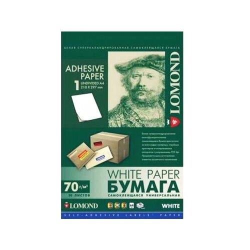 самоклеящаяся бумага lomond универсальная для этикеток a4 4 делен 105 x 148 5 мм 70 г м2 1650шт Расходные материалы Lomond 2100055 (Этикетки)