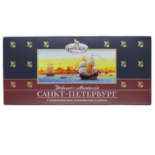Шоколад Санкт-Петербург темный с миндалем 100 г