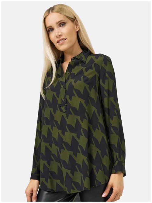 Блуза  CATNOIR, нарядный стиль, свободный силуэт, размер 46, хаки
