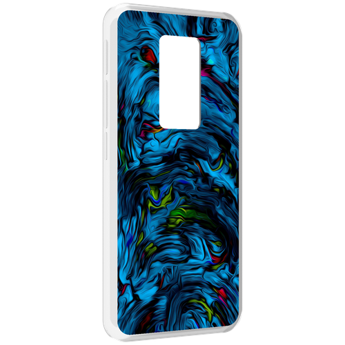 Чехол MyPads голубая краска в темноте для Motorola Defy 2021 задняя-панель-накладка-бампер