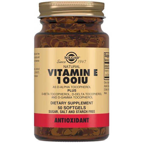 Solgar Vitamin E капс., 100 МЕ, 50 г, 50 шт.