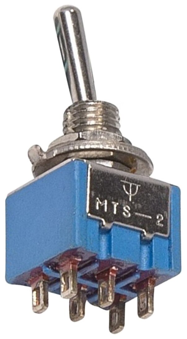 Тумблер двухполюсный Rexant Micro ON-OFF-ON (250В 3А (6c)) (MTS-203) {36-4021}