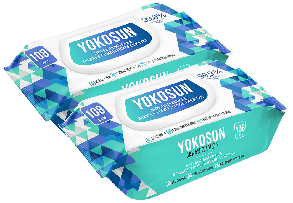 YokoSun Влажные салфетки антибактериальные гигиенические