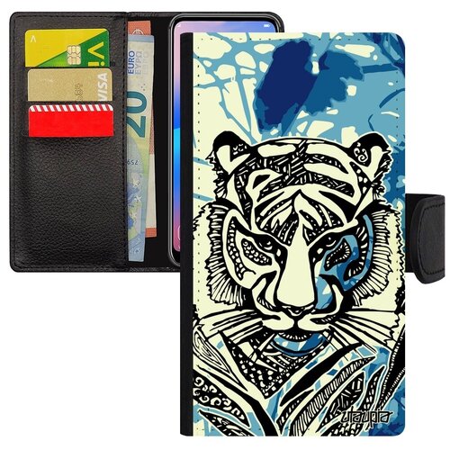 фото Противоударный чехол-книжка для смарфона // iphone xs // "тигр" tiger стиль, utaupia, цветной