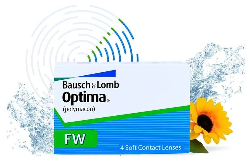 Контактные линзы optima fw 4 шт 8,4, -0,75 bausch+lomb Bausch & Lomb - фото №15