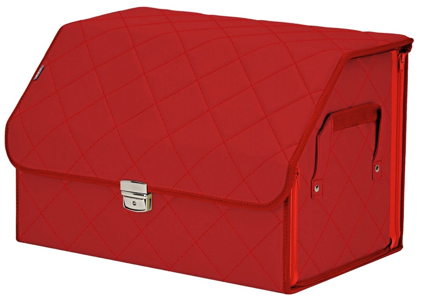 Органайзер-саквояж в багажник "Союз Премиум" (размер L). Цвет: красный с красной прострочкой Ромб.