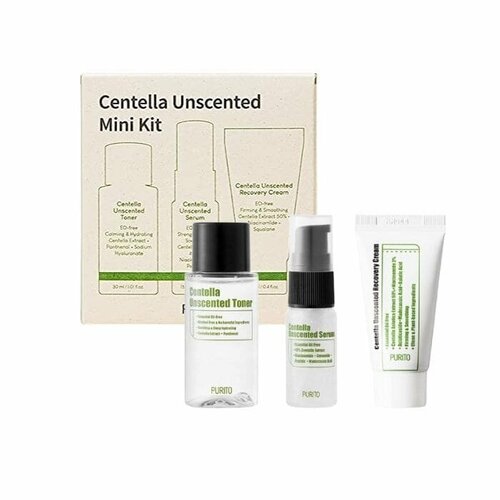 Мини-набор успокаивающих средств для лица Purito Centella Unscented Line Travel Kit