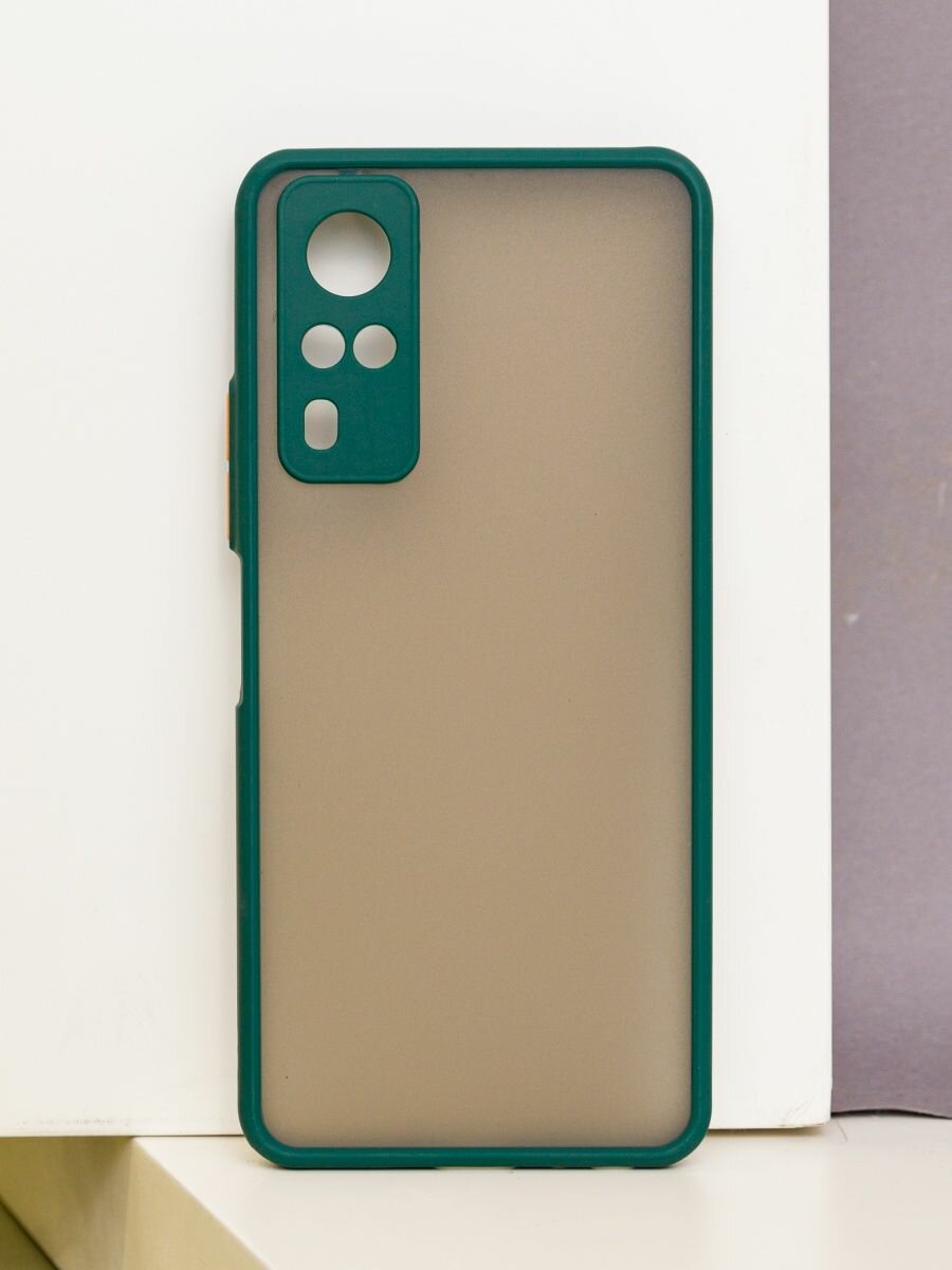 фото Чехол на Vivo Y51/Y31/Y31s/y53s/y51s с защитой камеры, зеленый