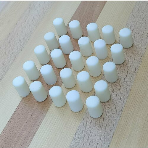 Комплект 25 штук кнопок басовых гармонных 9,5х15х2,5 белые однотонные для левой клавиатуры гармони 25х25