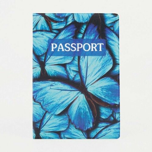 фото Обложка для паспорта , синий случай