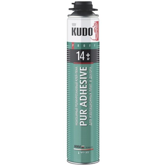 Клей-пена профессиональная для теплоизоляции Kudo Pur Adhesive Proff 14+, 1000 мл