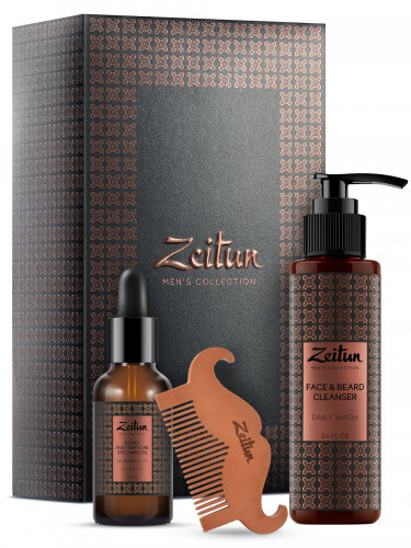 Подарочный набор Zeitun Брутальный уход (масло для бороды + гель для умывания + гребень)