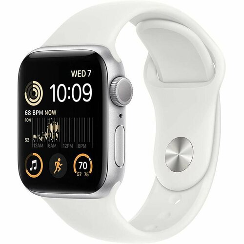 Часы Apple Watch Series SE 44mm 2022 серебристый (алюминий) цвет ремешка белый {MNK23} Global