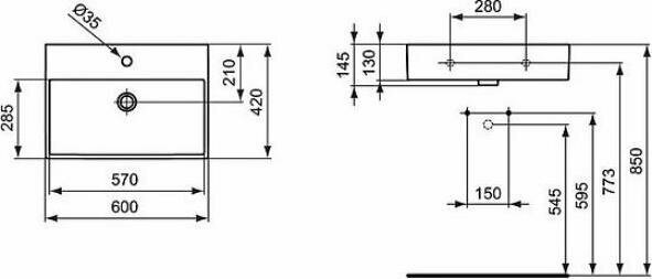 Раковина Ideal Standard Strada K077801 60 см