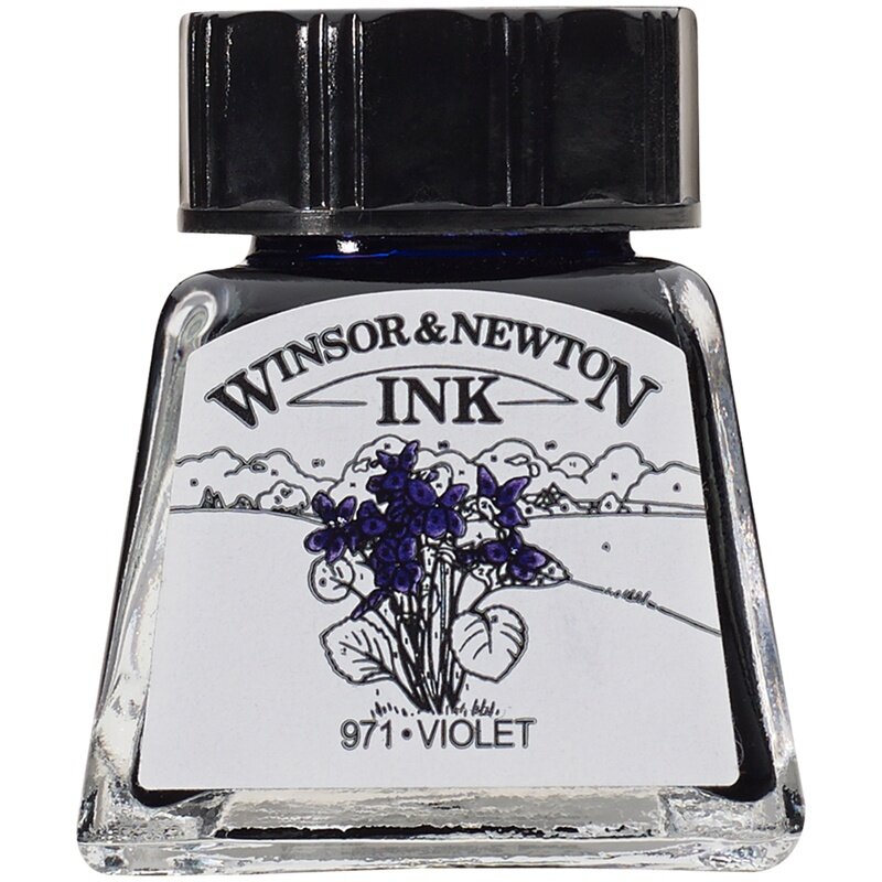 Тушь для рисования Winsor&Newton фиолетовый, стеклянный флакон, 14 мл (1005688)