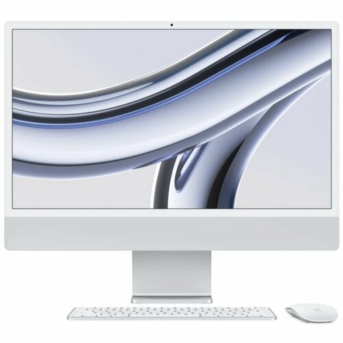 Apple Моноблок Apple iMac 24 2023 (M3 8-Core, GPU 10-Core, 8GB, 256GB) (Серебристый, 8 ГБ, 256 ГБ, MQRJ3)