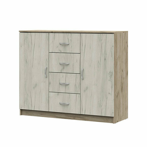КМ 555М Бася ЛДСП комод дуб крафт серый/дуб крафт белый