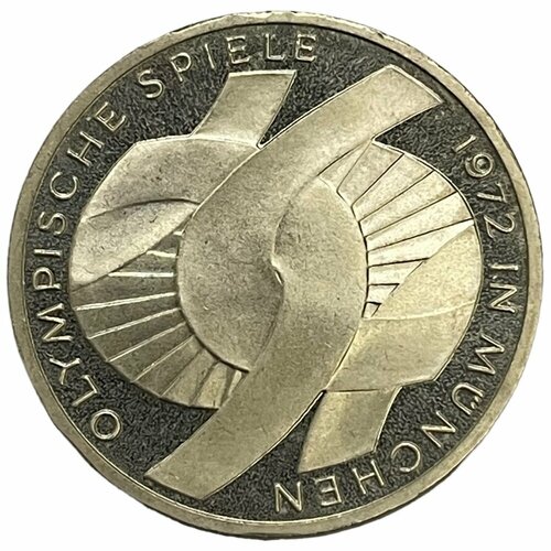 ФРГ 10 марок 1972 г. (XX летние Олимпийские Игры, Мюнхен 1972 - Узел) (J) (Proof) (Лот №2) монета германия 5 марок 1972 год