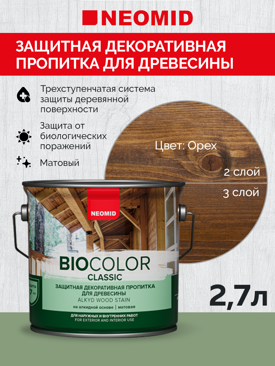 "Neomid" Пропитка BIO COLOR CLASSIC Орех (2,7л)