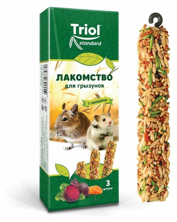 Лакомство для грызунов Triol Standart с овощами, 80 г, 3 шт. в уп.