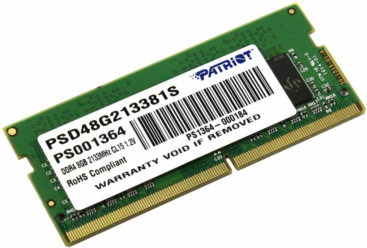 Оперативная память Patriot 8Gb DDR4 2133MHz SO-DIMM PC4-17000 PSD48G213381S RTL CL15 260-pin 1.2В