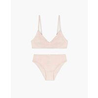 Баланс красоты и удобства! Комплект с принтом из бюстгальтера с треугольными чашками и трусов-бикини подарит комфорт  ...