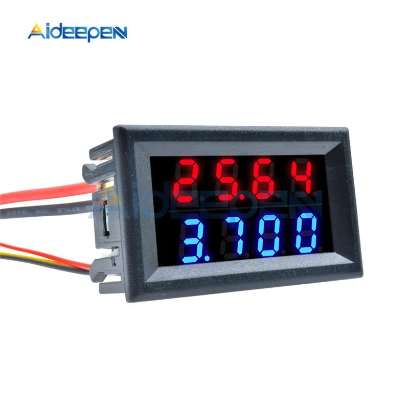 Aideepen Мини цифровой вольтметр-амперметр синий/красный, 200V 10A RedBlue 4