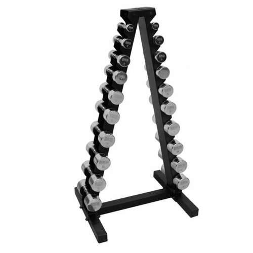 Набор хромированных гантелей профессиональных BRONZE GYM 1-10подставка 2067 89900₽