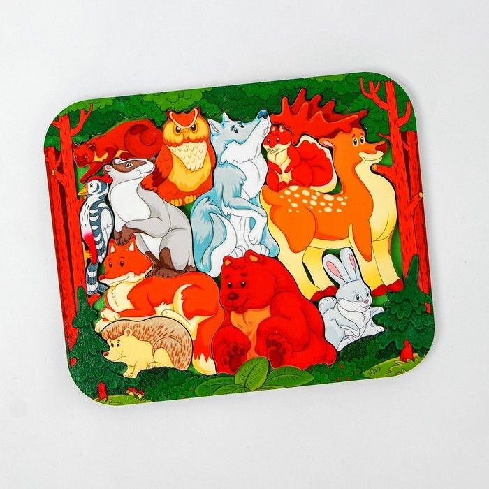 Пазл в рамке Нескучные игры Зоопазл, Лесные жители, 11 деталей (8109)