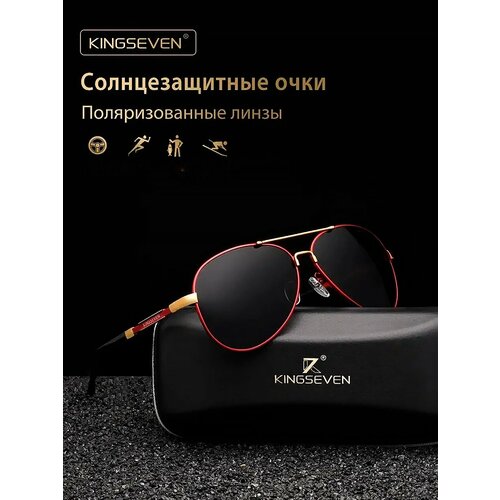 фото Солнцезащитные очки kingseven, черный/красный