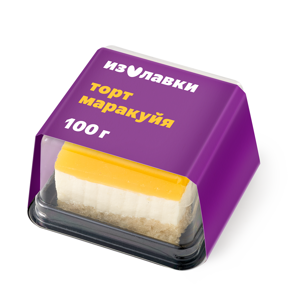 Пирожное Из Лавки "Маракуйя", бисквитное, муссовое, 100 граммов.