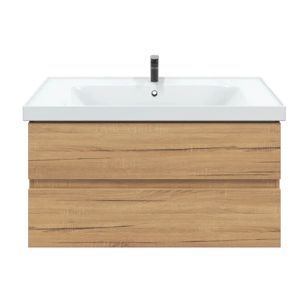 Тумба с раковиной SanStar Lavanti 100 подвесная, 100 см, с ящиками, прямоугольная, в современном стиле, из фарфора