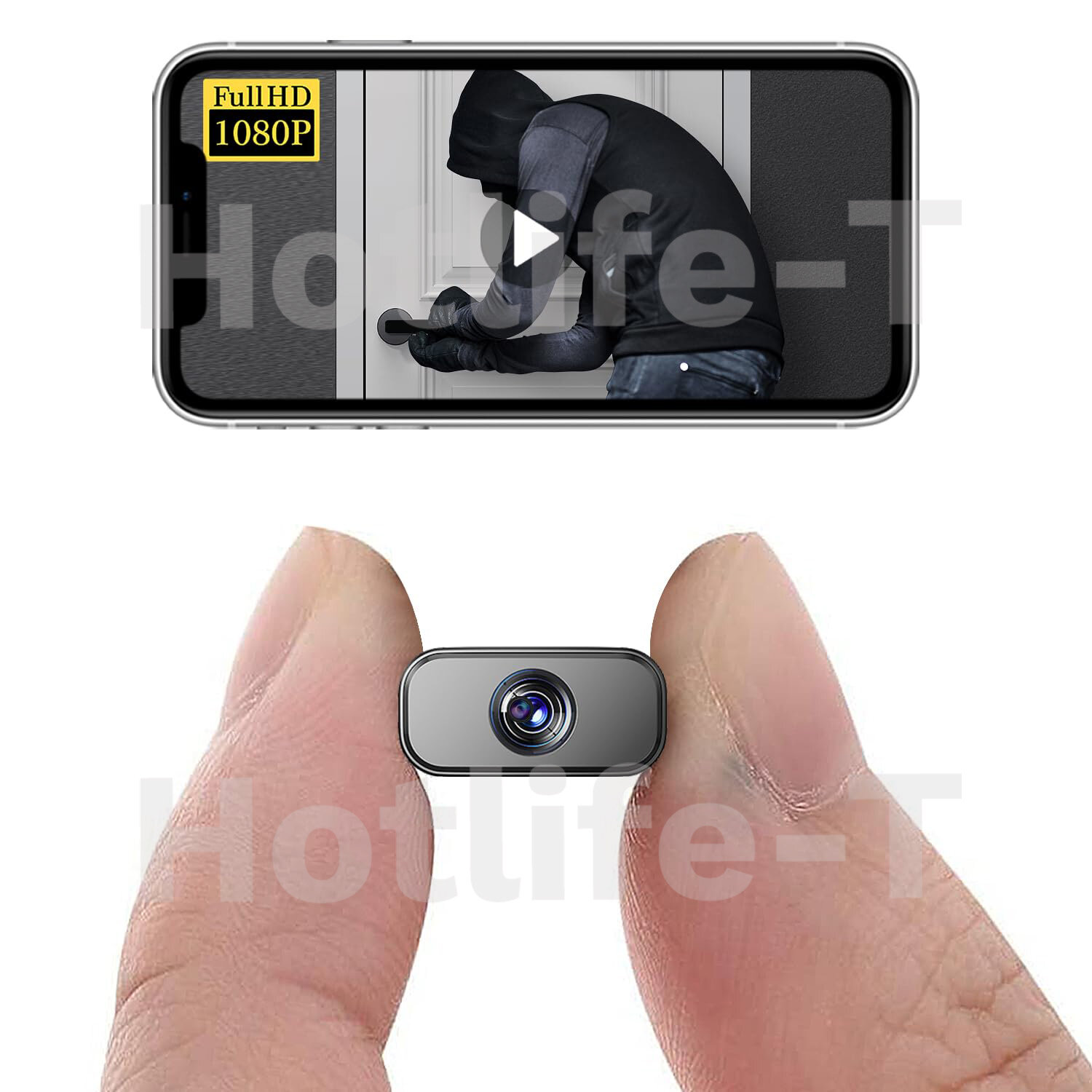 Мини Wi-Fi камера с аккумулятором, 4K, ночное видение, обнаружение движения, для домашнего видеонаблюдения