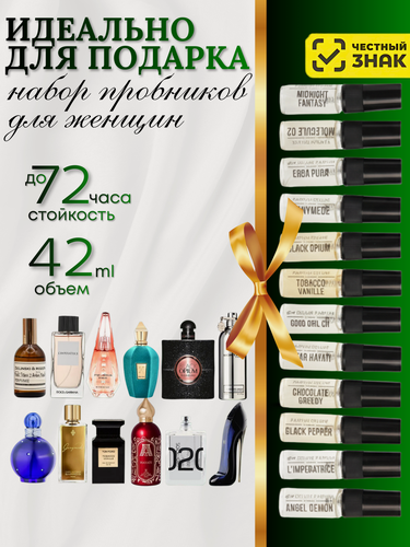 Изображение товара Набор миниатюр DELUXE PARFUM духи женские по мотивам известных брендов, 12 пробников по 3 мл