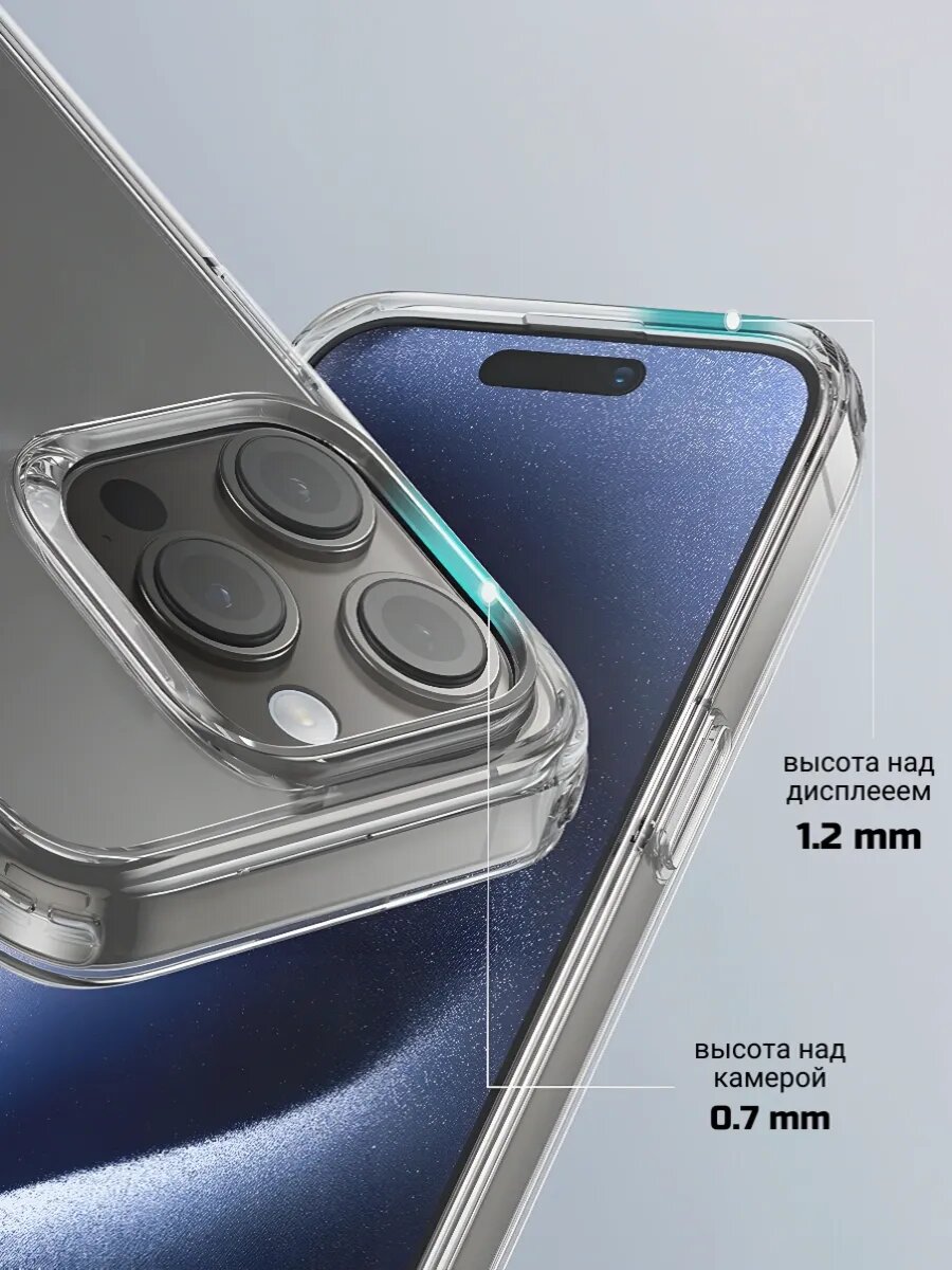 Пластиковый чехол на iPhone 14 Pro Max, прозрачный, бесцветный, противоударный, тонкий не желтеет