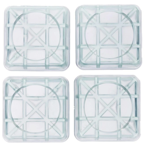 Антивибрационные подставки для стиральной машины и холодильника, прозрачные, квадратные (4 шт) подставки антивибрационные доляна квадратные прозрачные 7118800